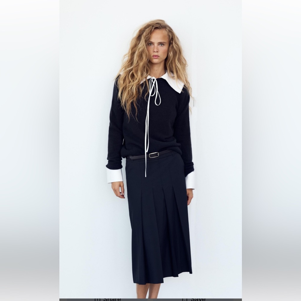 Elegant Black Pleated Skirt
